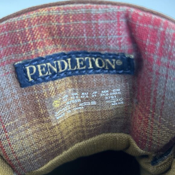 Timberland Pendleton Boots Mens Sz 13 Brown Leather Plaid Lining Hiking 9755R main image 5